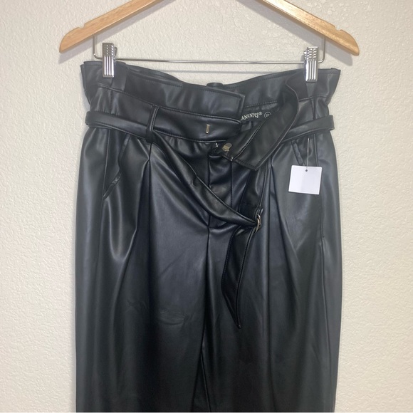 Blank NYC Faux Leather Black High Waisted Leather Trousers Size 27 - Picture 3 of 13